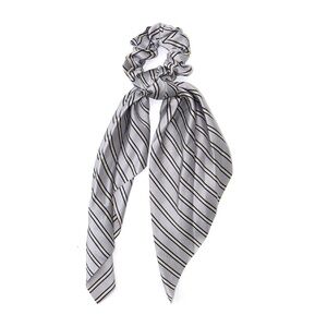 Light Blue Striped Scarf Scrunchie Hair Accessory